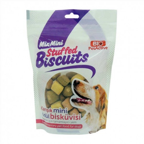 Bio PetActive Stuffed Biscuits - Köpekler için Karışık  Ödül Bisküvisi 200g