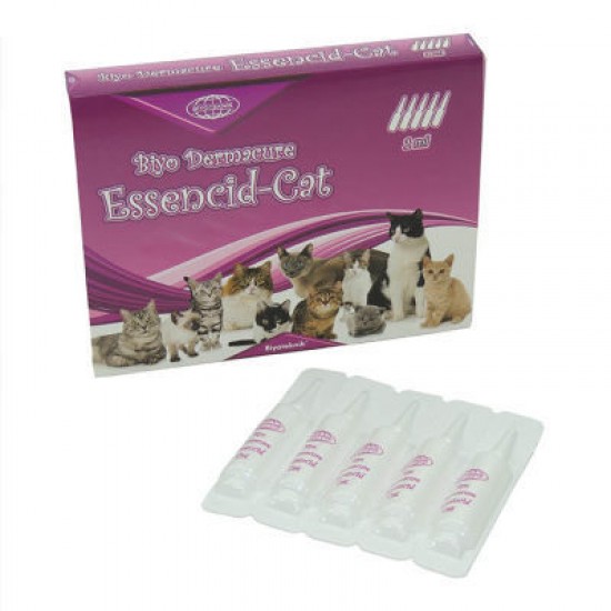 Biyo Dermacure Essencid Cat Kedi Dış Parazit 1 ml x 5 Tüp Bit Pire Kene İlacı