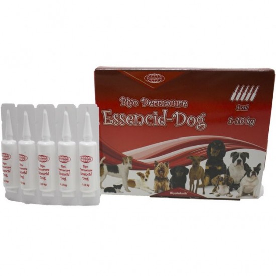 Biyo Dermacure Essencid-Dog Köpek Ense Damlası  1-10 Kg  1 ml x 5 Adet Bit Pire Kene İlacı
