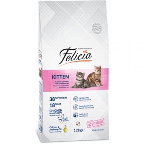 Felicia 12 kg Yavru Tavuklu-Hamsili Kedi Maması