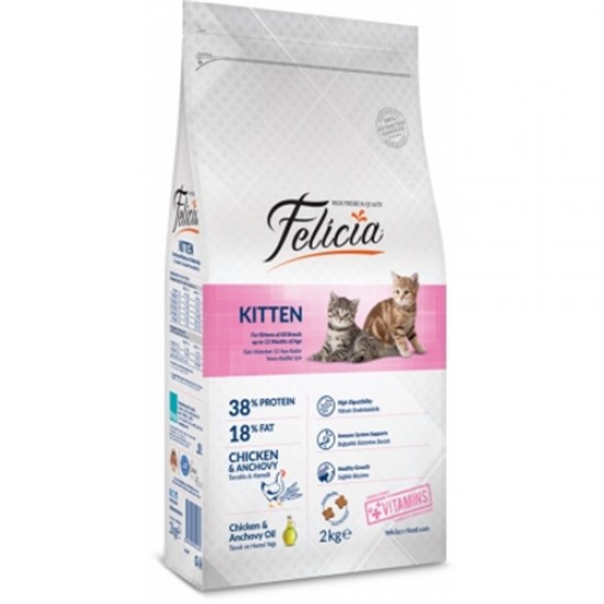 Felicia 2 kg Yavru Tavuklu-Hamsili Kedi Maması