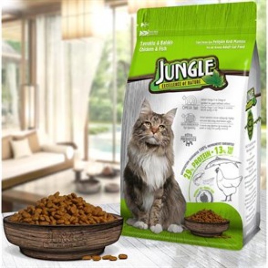 Jungle Tavuk-Balıklı Yetişkin Kedi Maması 1,5 Kg
