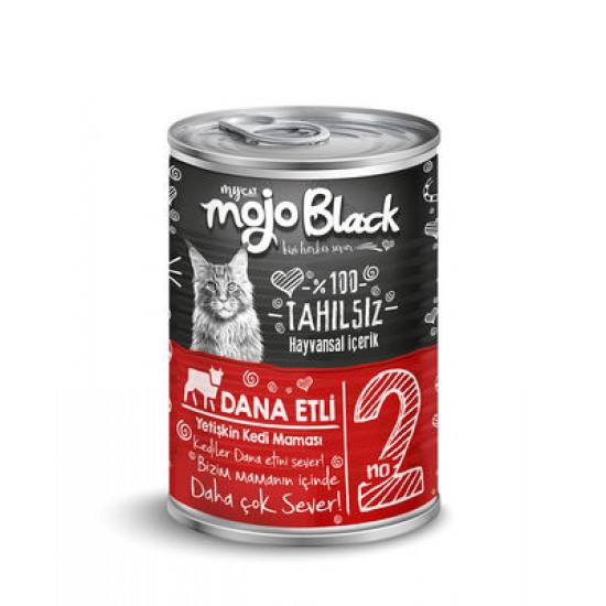 Mojo Black Dana Etli Yetişkin Kedi Konservesi 415 gr
