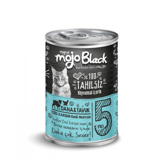 Mojo Black Dana & Tavuk Etli Yetişkin Kedi Konservesi 415 gr