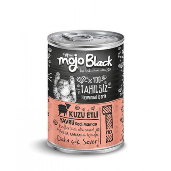 Mojo Black Kuzu Etli Yavru Kedi Konservesi 415 gr