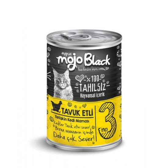Mojo Black Tavuk Etli Yetişkin Kedi Konservesi 415 gr