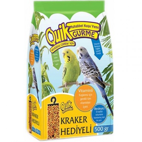 Quik Gurme Muhabbet Kuşu Yemi 500Gr - Kraker Hediyeli