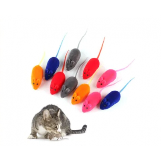 Renkli Fare Figürlü Sesli Kedi Oyuncağı